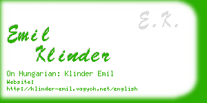 emil klinder business card